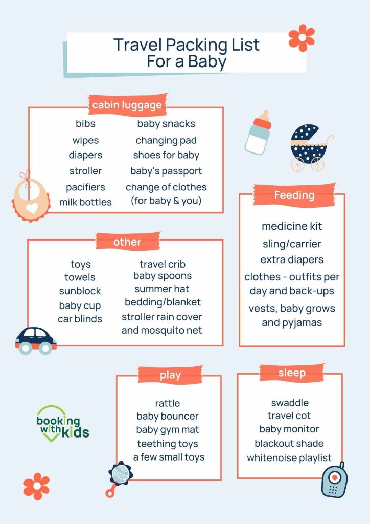 Travel Packing List Infant Under 6 Months Booking With Kids