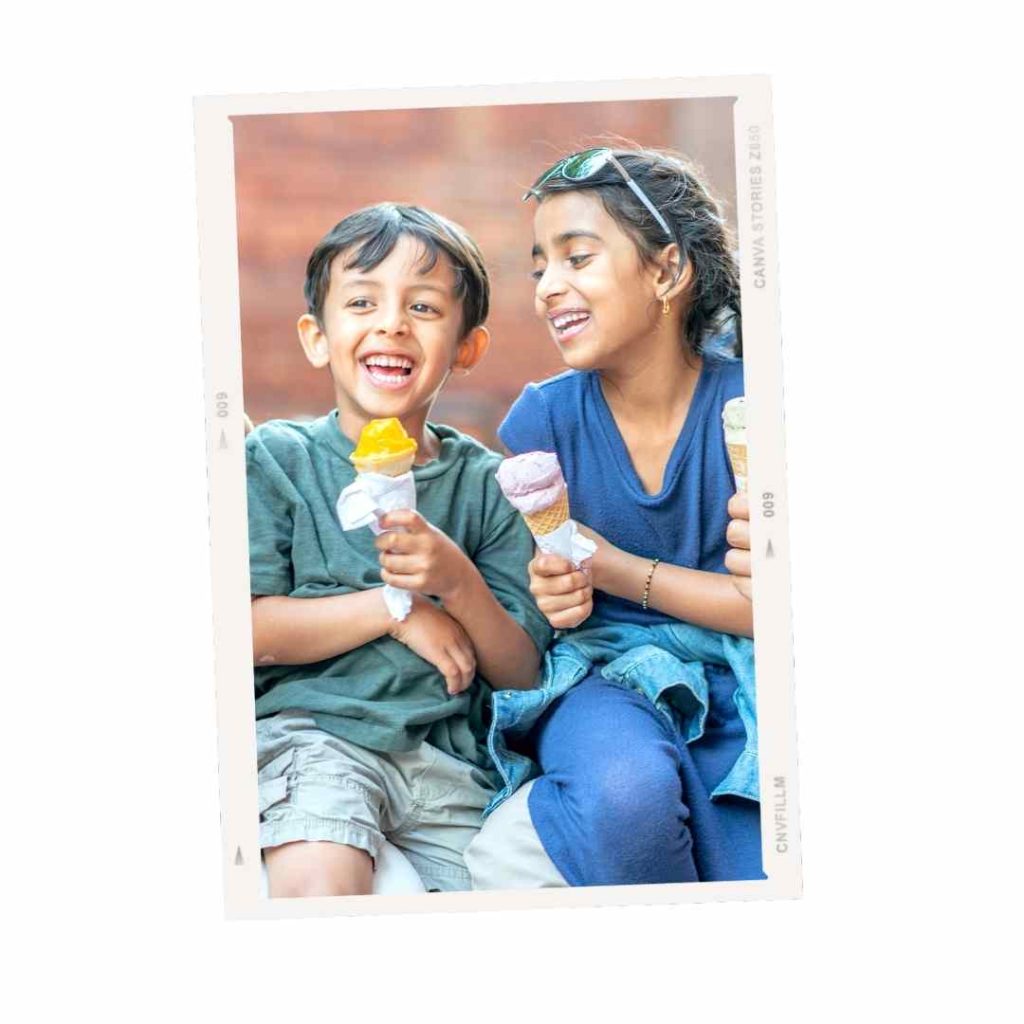 children eating ice-cream in Tallinn