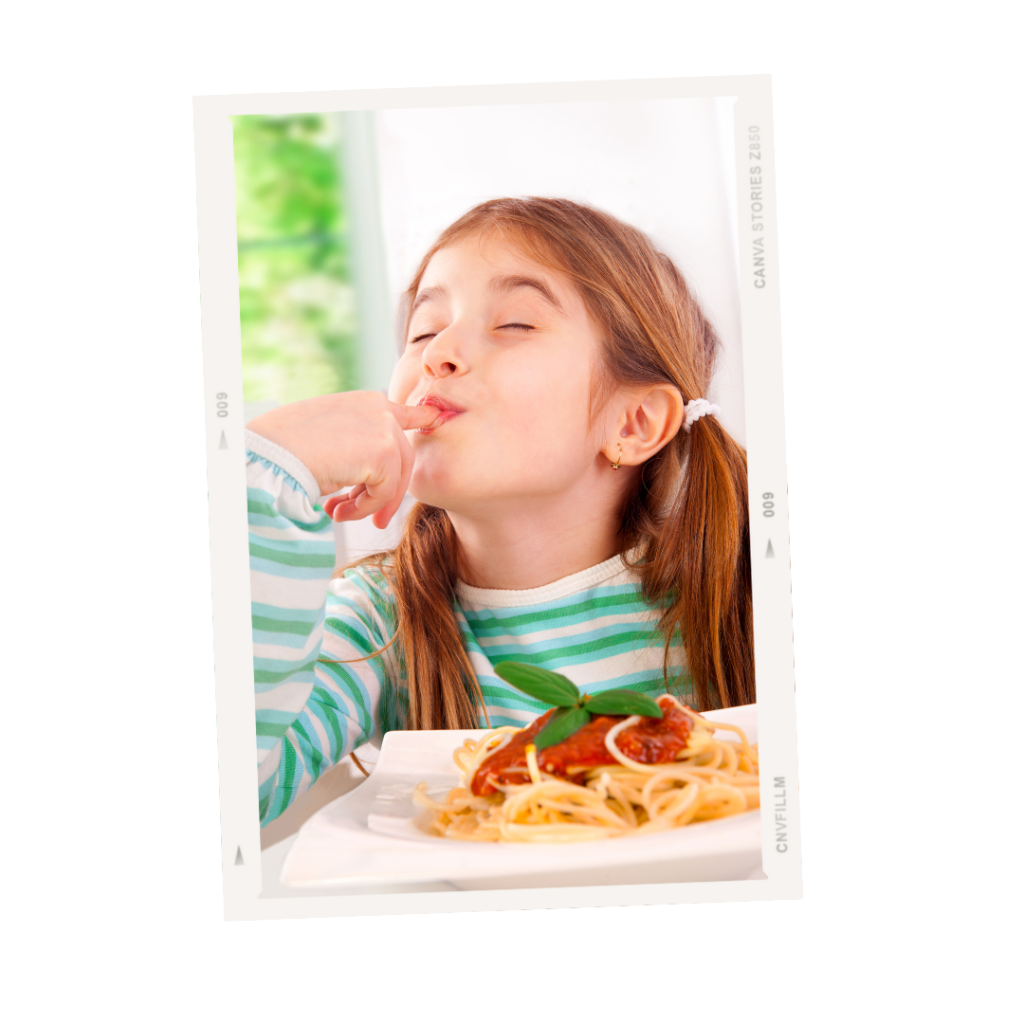 girl eating spaghetti