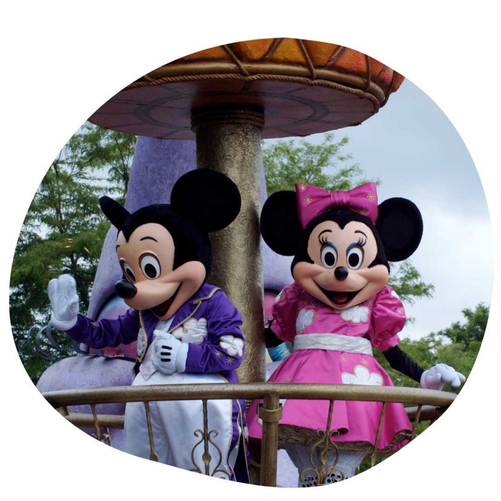 minnie mouse and mickey mouse in Disneyland