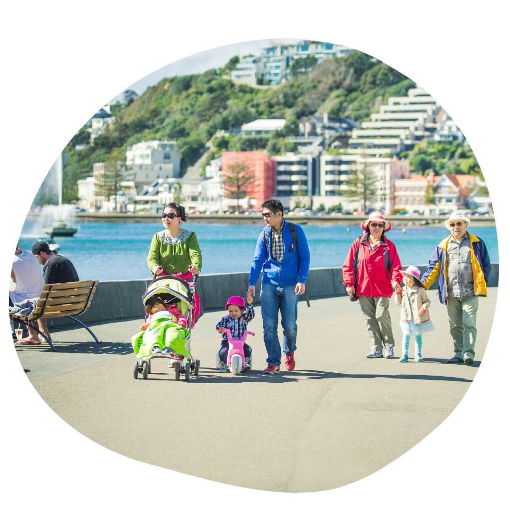 parents holding hand of child in Wellington