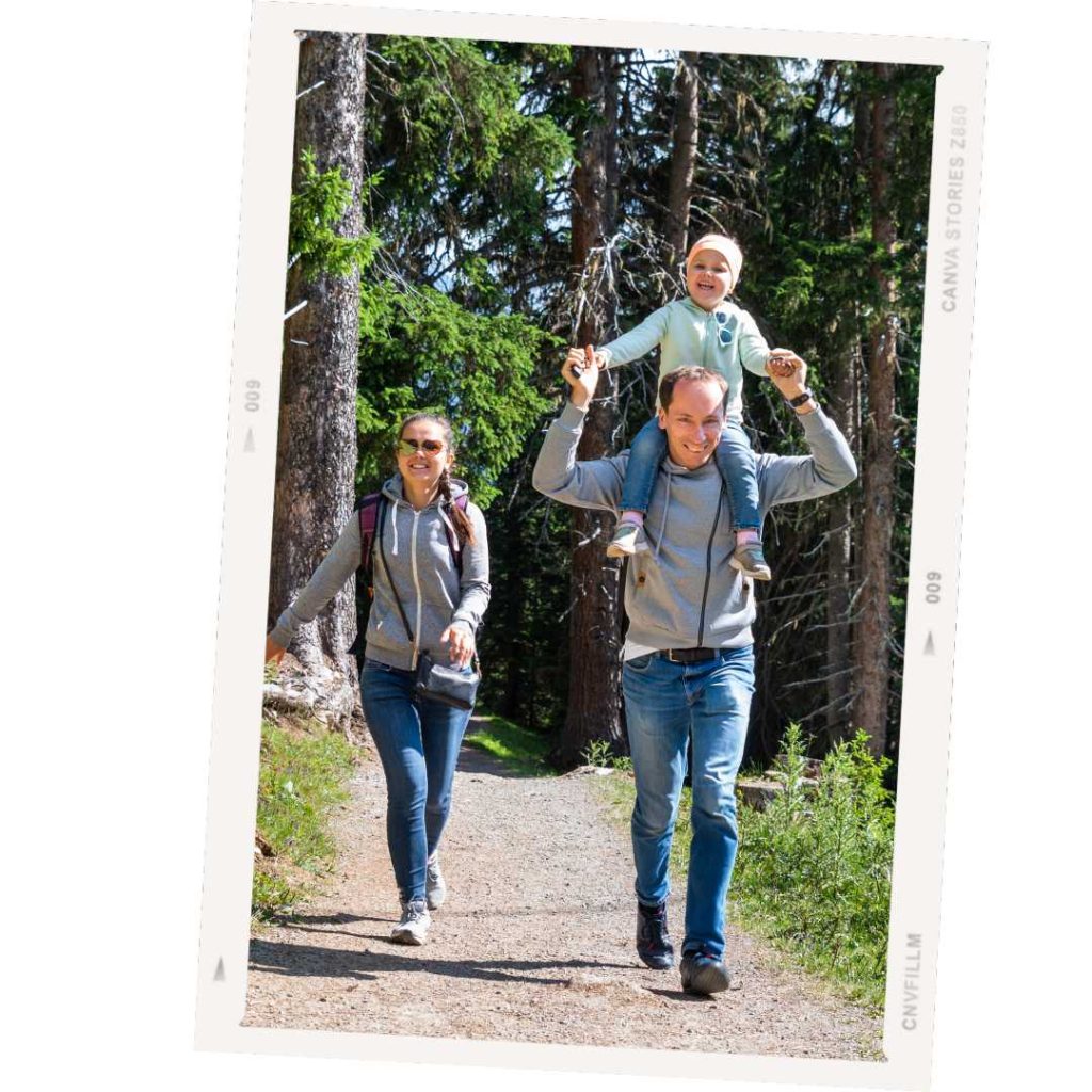 family exploring a trail in Wellington