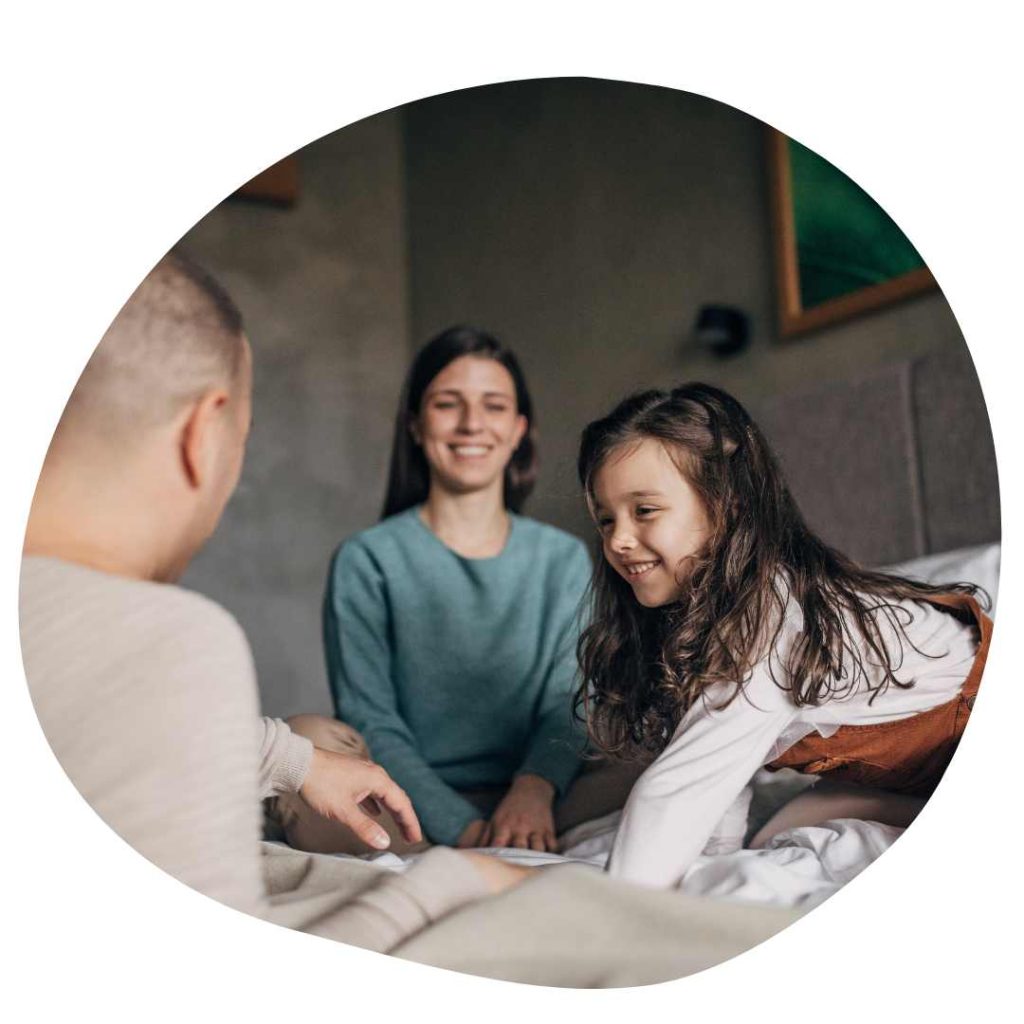 family in a hotel