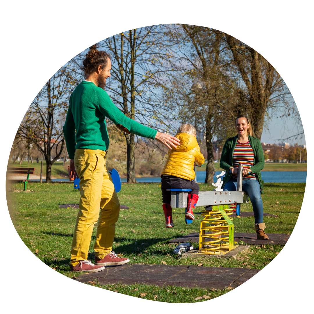 Family in a park in Croatia