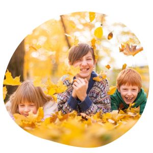 children in Tampere in Autumn