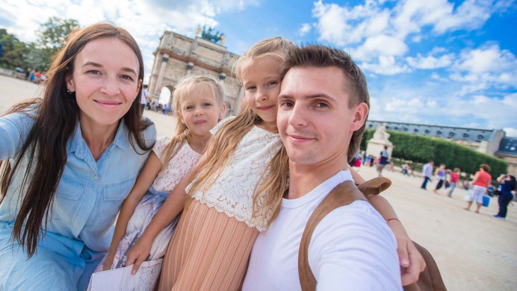 Family in France with kids