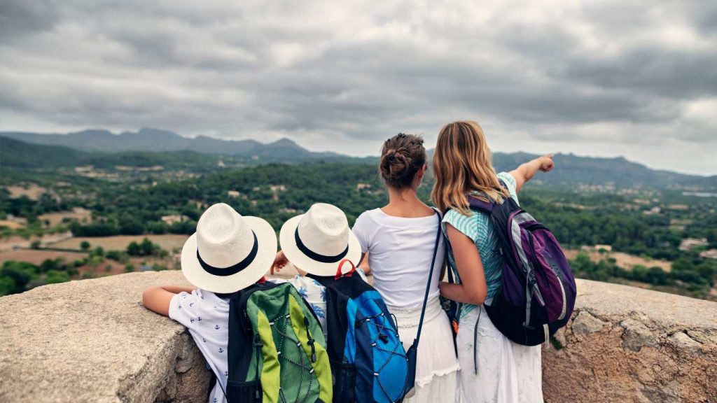 family travelling in Spain